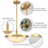 Mid Century Gold Pendant Light with Frosted Glass Shade